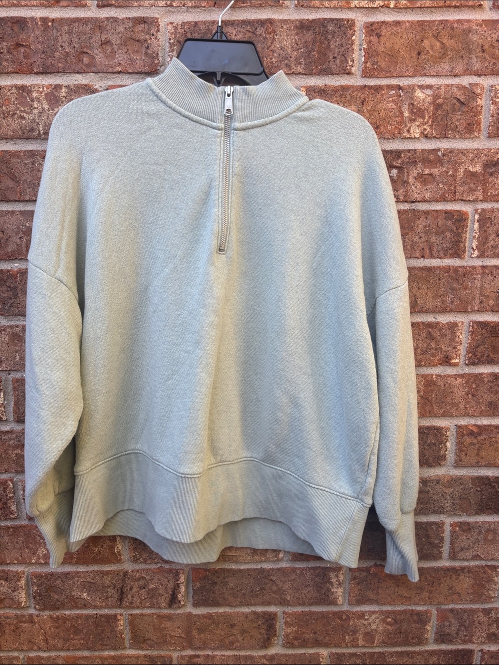 Madewell Light Sage quarter -Zip Pullover Sweatshirt
